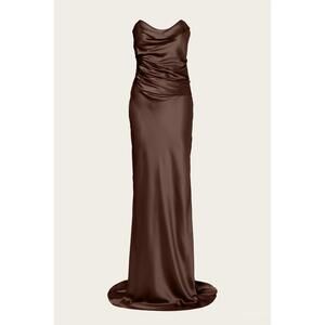 NEW THE SEI women's cowl bustier gown in cocoa